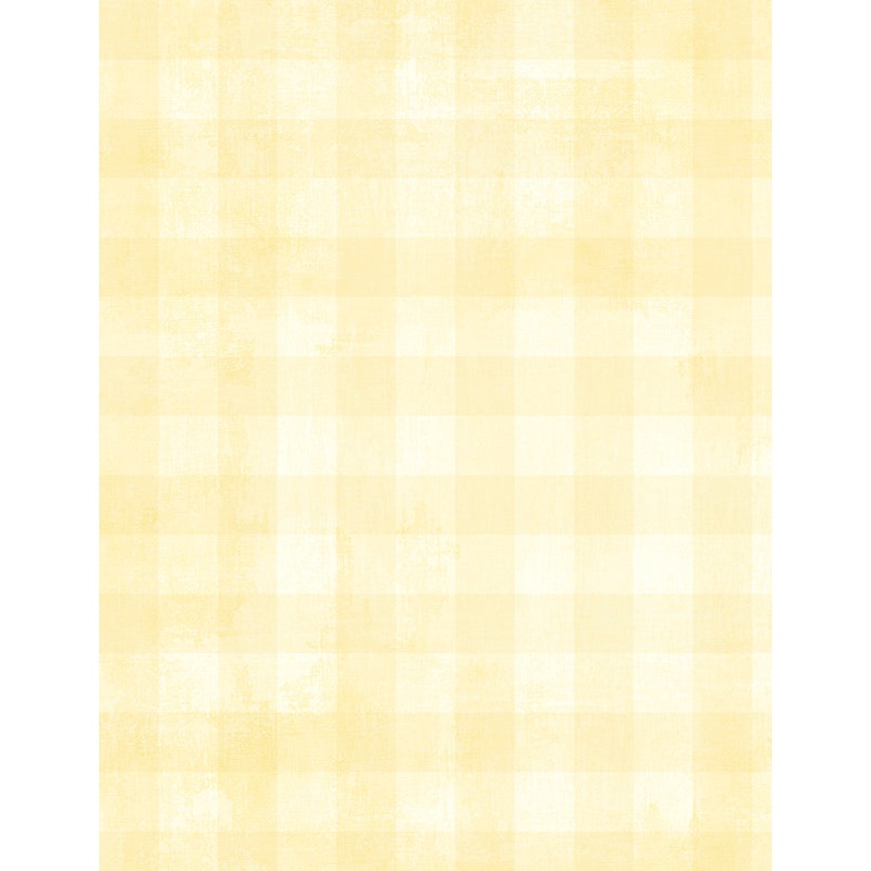 Dry Brush Checks: SOFT YELLOW Fabric (1/2 yd)