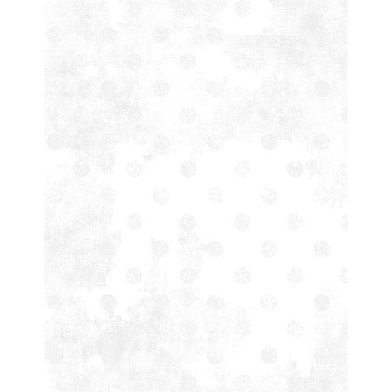 Dry Brush Dots: WHITE ON WHITE Fabric (1/2 yd)