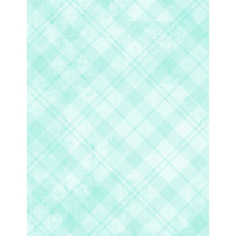 Dry Brush Plaid: PALE AQUA Fabric (1/2 yd)