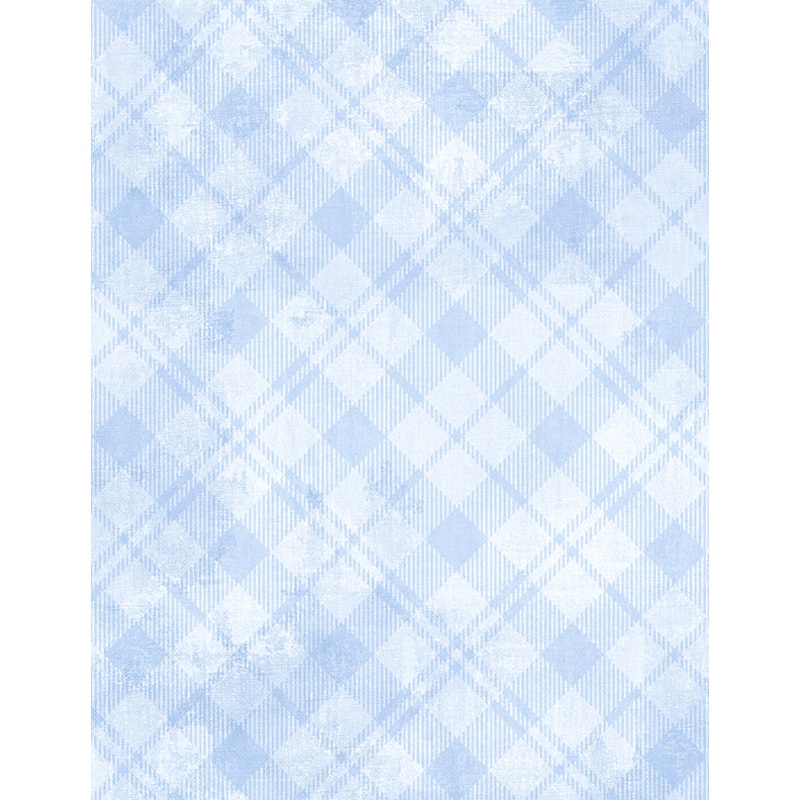 Dry Brush Plaid: PALE BLUE  Fabric (1/2 yd)