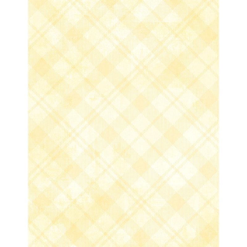 Dry Brush Plaid: SOFT YELLOW  Fabric (1/2 yd)