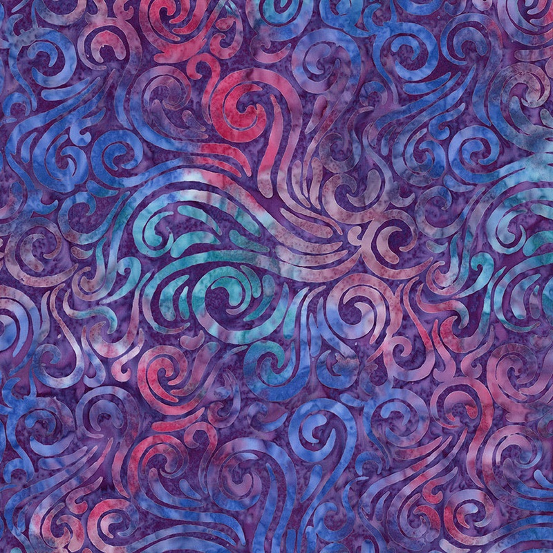 Expressions Batiks Daisy Dots: PURPLE OUTBURST Fabric (1/2 yd)