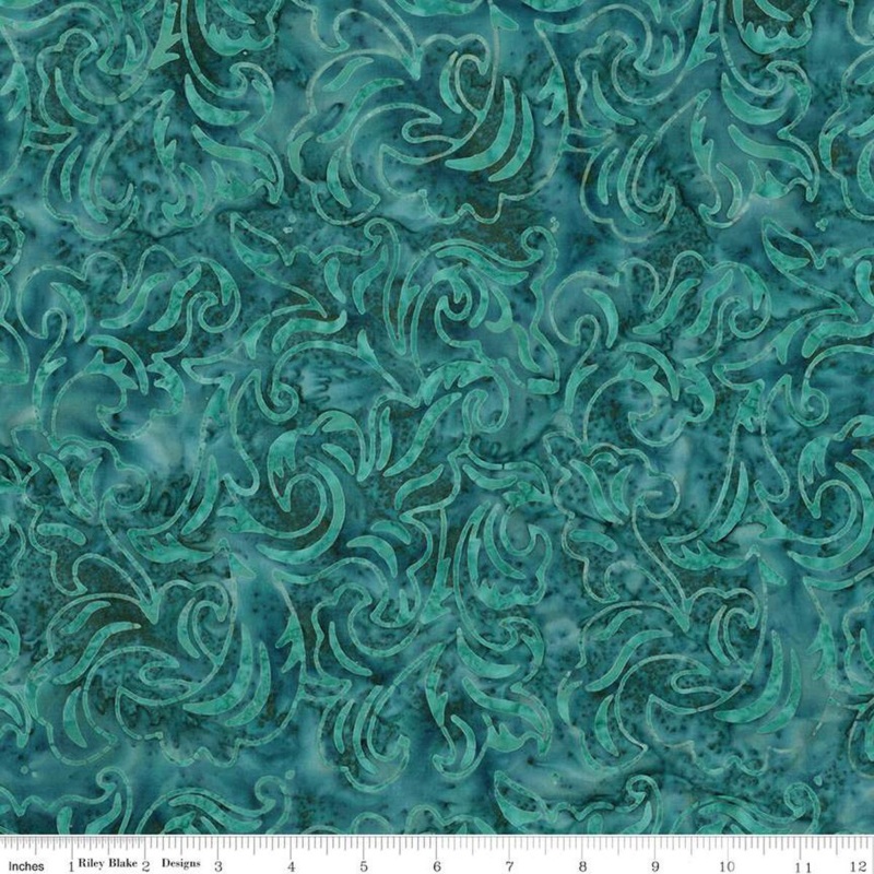 Expressions Batiks Garden Fresh: TEMPO TEAL Fabric (1/2 yd)