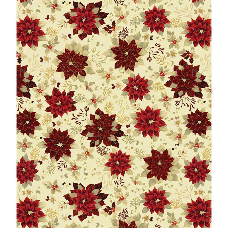 Holiday Tidings: HOLIDAY GARDEN CREAM Fabric (1/2 yd)