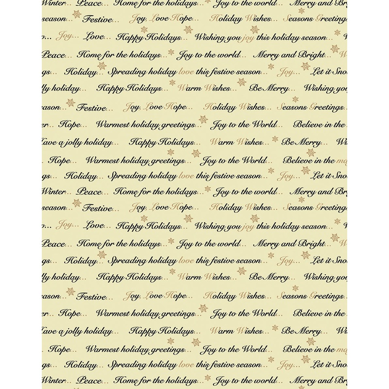 Holiday Tidings: HOLIDAY GREETINGS CREAM Fabric (1/2 yd)