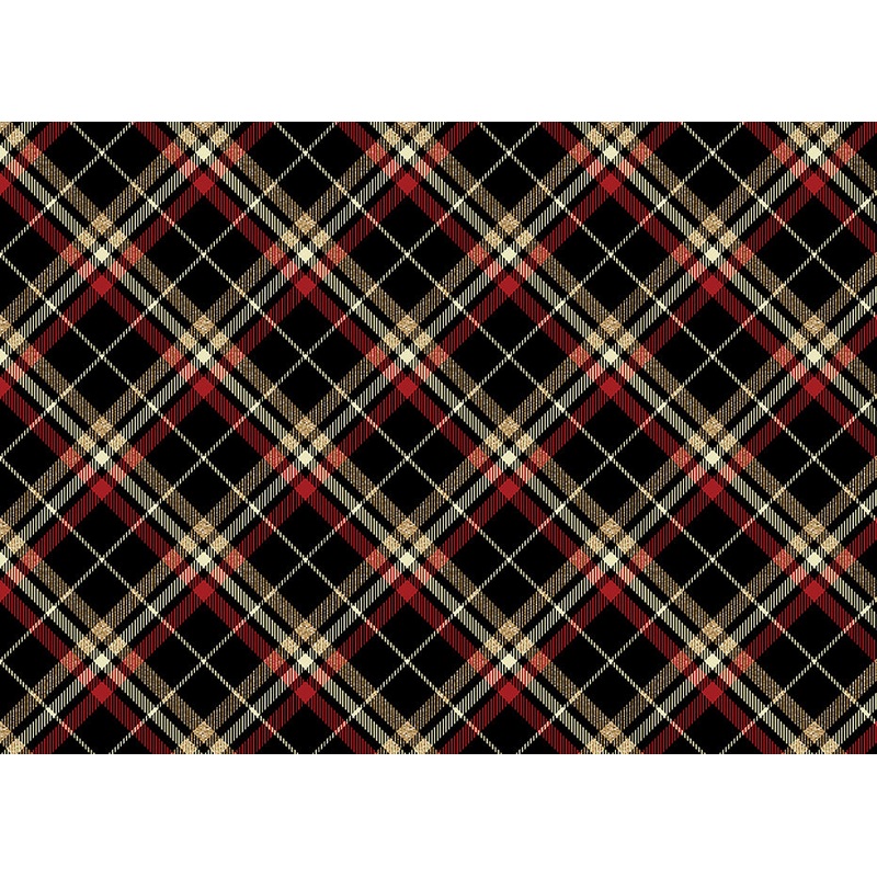 Holiday Tidings: PLAID BLACK Fabric (1/2 yd)