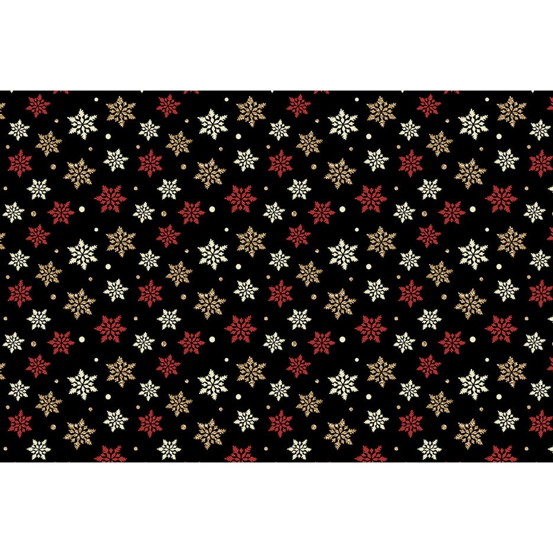 Holiday Tidings: SNOWFLAKE SPLENDOR BLACK Fabric (1/2 yd)