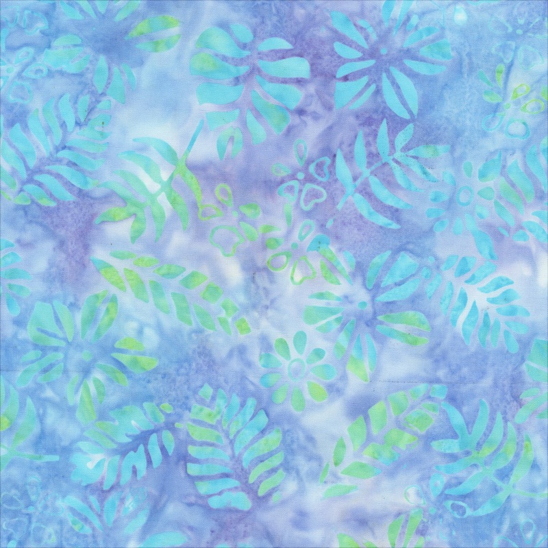 JDJ - Iris Beauty: TROPICAL LEAVES WATERCOLOR Batik Cotton Fabric (1/2 yd)