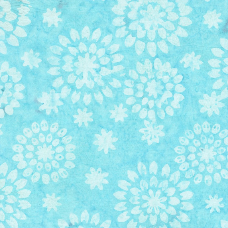 JDJ - Lollypop: MUM BURST Powder Blue Batik Cotton Fabric (1/2 yd)