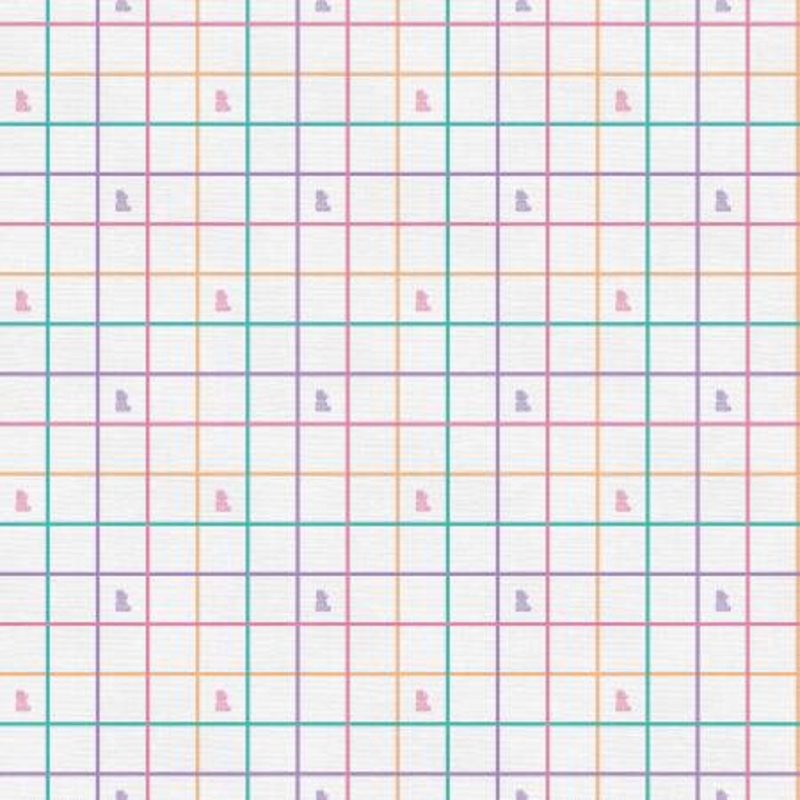 Pink Bear Grid 118 Cotton (183-25232)  Sold in UNITS of  metre