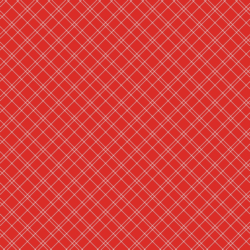 Simple Pleasures: GRID STRAWBERRY Fabric (1/2 yd)