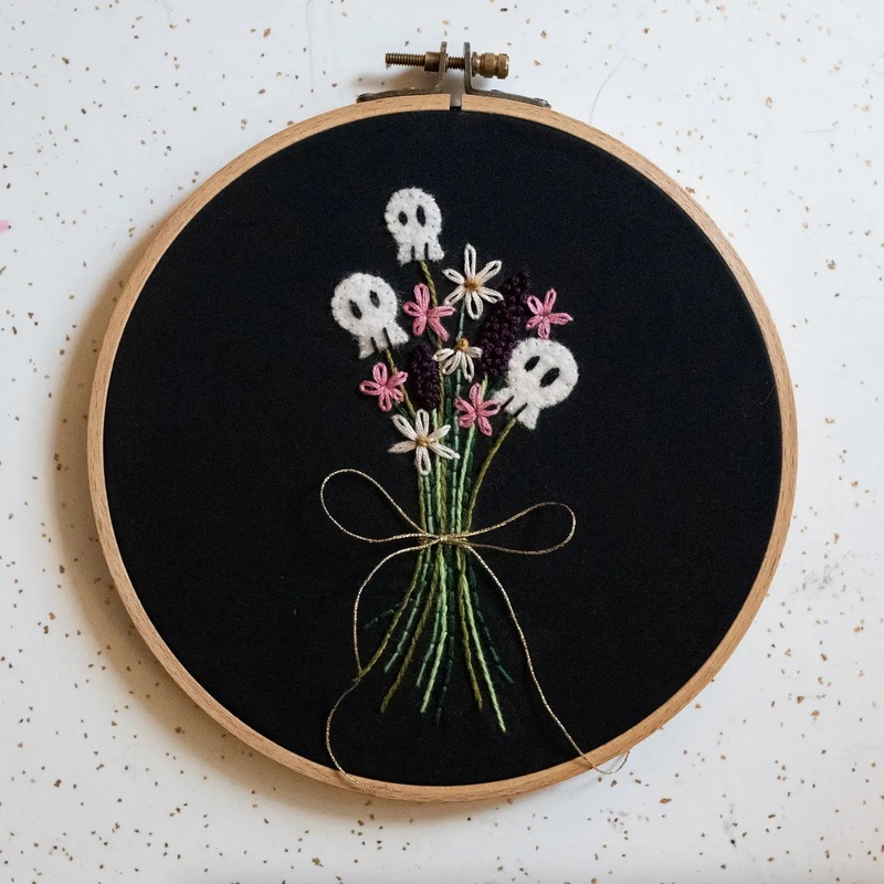 Skull Bouquet Embroidery Kit