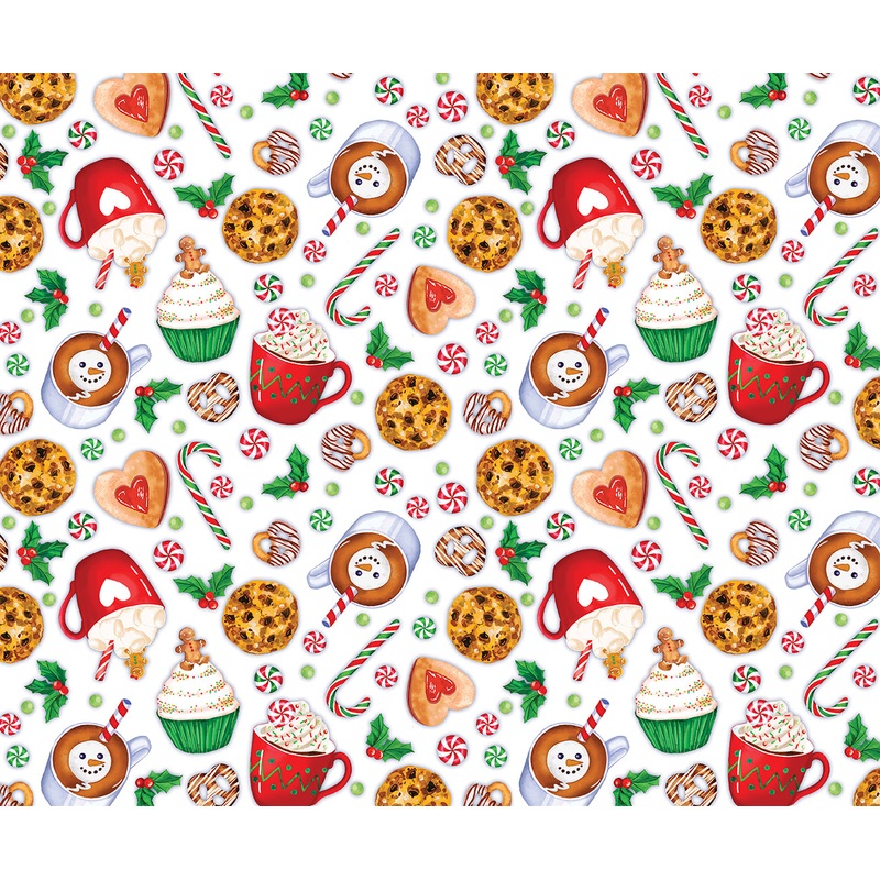 Sugar & Spice: HOLIDAY TREATS WHITE Fabric (1/2 yd)