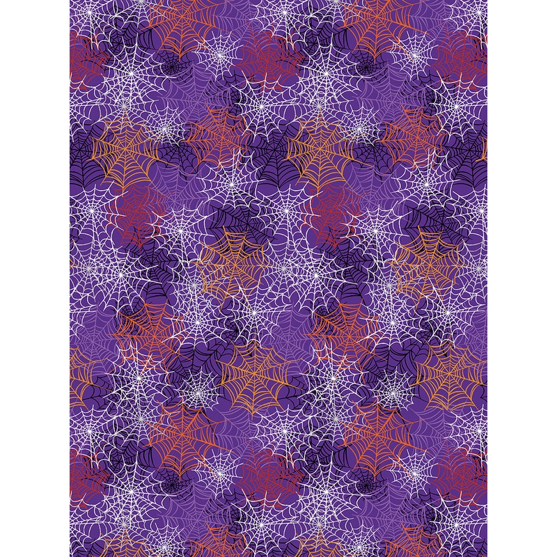 Happy Hauntings: SPOOKY SPIDERWEBS PURPLE (1/2 yd)