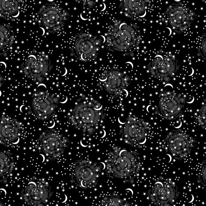 Happy Hauntings: STARY SKY BLACK (1/2 yd)
