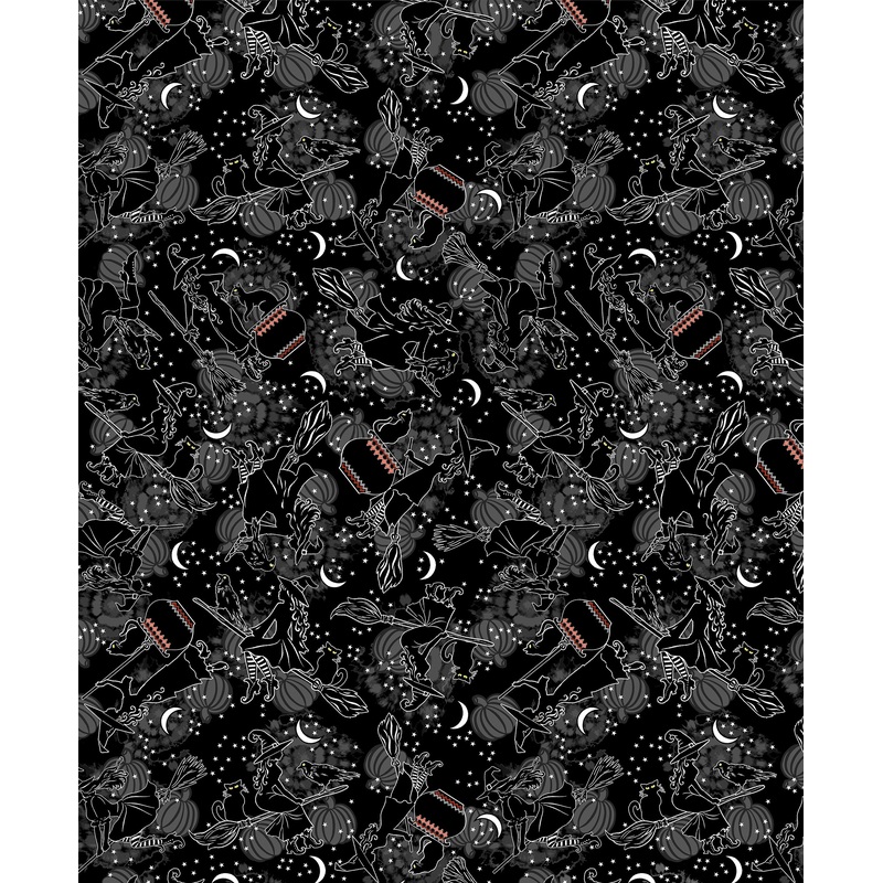 Happy Hauntings: WITCHY WOMAN BLACK (1/2 yd)