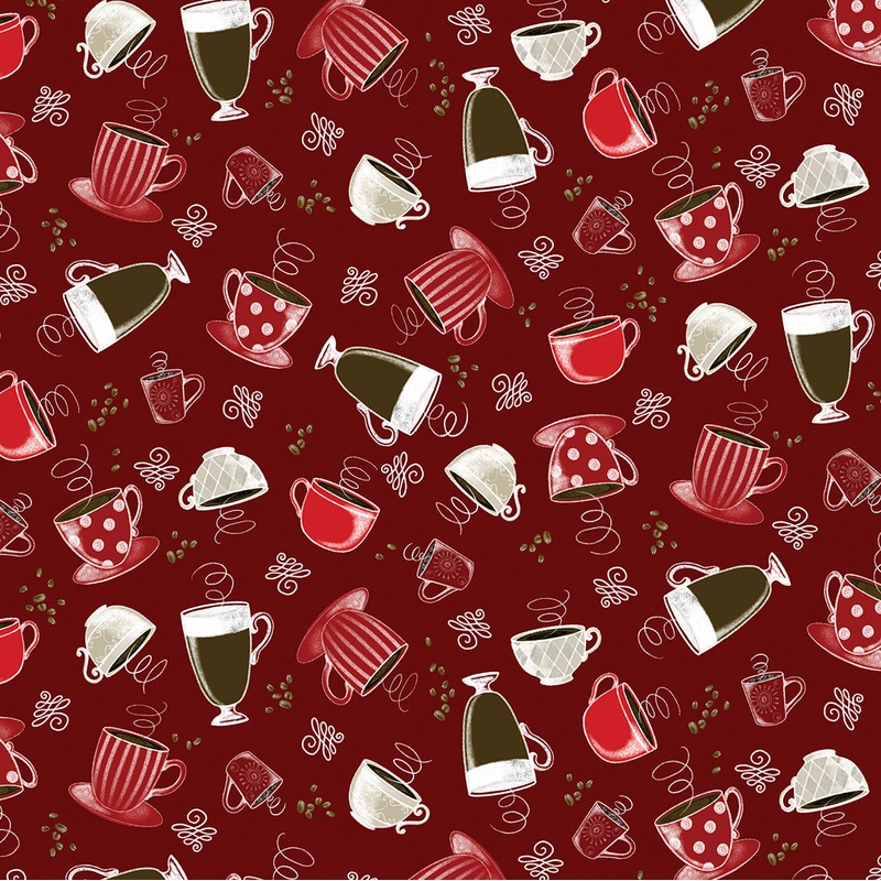 Perfect Brew: PERFECT BREW CUPS Deep Red (1/2 yd)