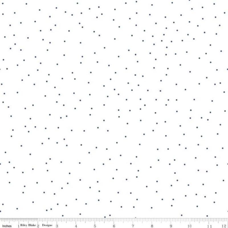 Pin Dot: Denim Fabric (1/2 yd) by Lori Holt