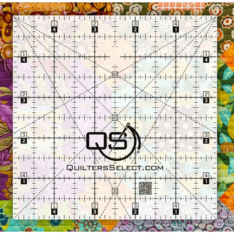 QUILTERS SELECT Crystal Ruler - Clear, Non-Slip 5x 5 Ruler