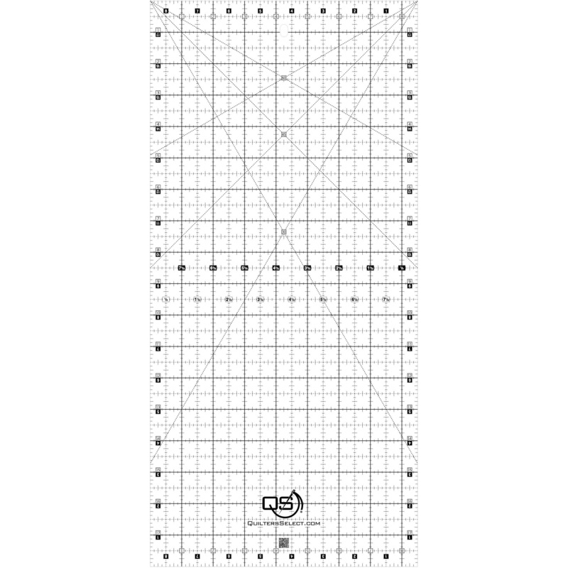 QUILTERS SELECT Crystal Ruler - Clear, Non-Slip 8.5x 18 Ruler