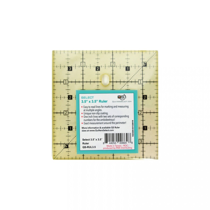 QUILTERS SELECT Non-Slip 3.5x3.5 Ruler