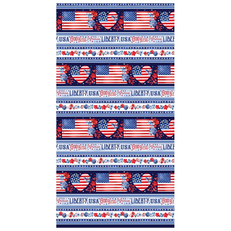 Faith, Family, Freedom: AMERICA STRIPE MULTI Fabric (1/2 yd)