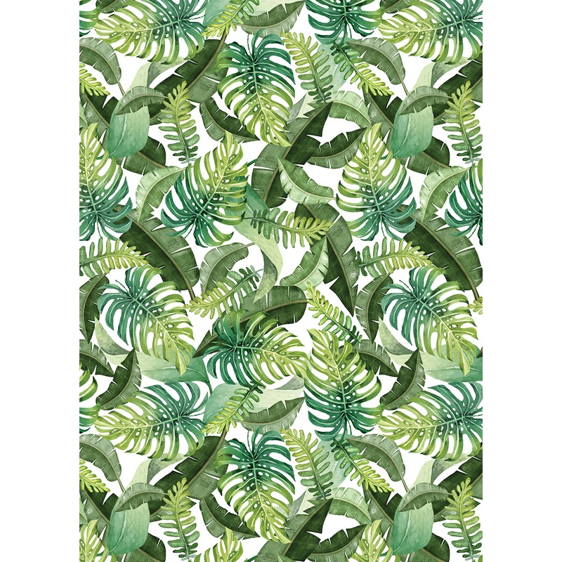 Paradise Awaits: LEAVES OF PARADISE White Fabric (1/2 yd)