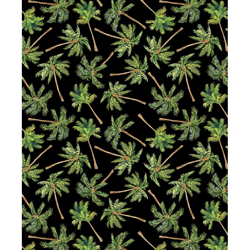 Paradise Awaits: PALM TREES BLACK Fabric (1/2 yd)