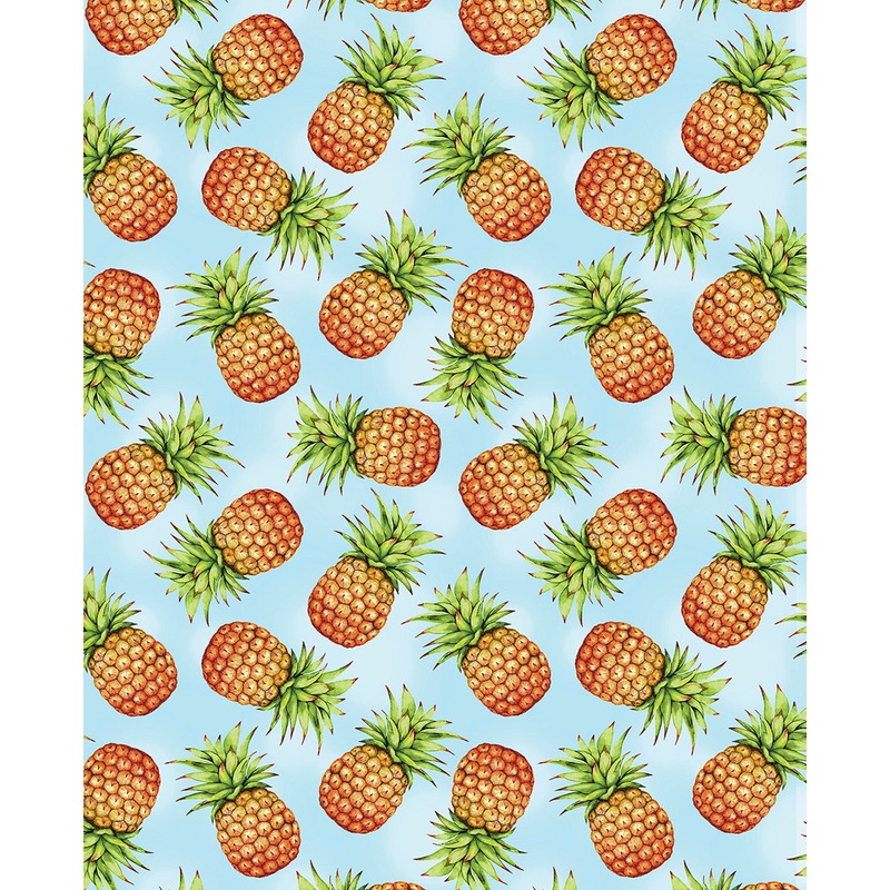 Paradise Awaits: PINEAPPLES LIGHT BLUE Fabric (1/2 yd)