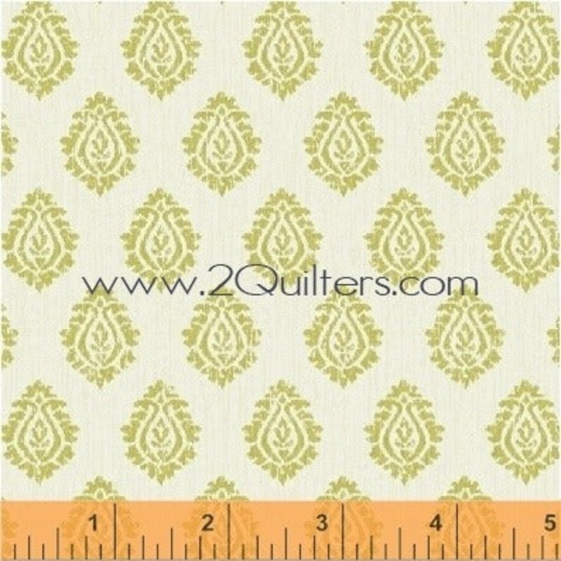 *Closeout Sale* Ibiza Wood Block (celery), per half-yard