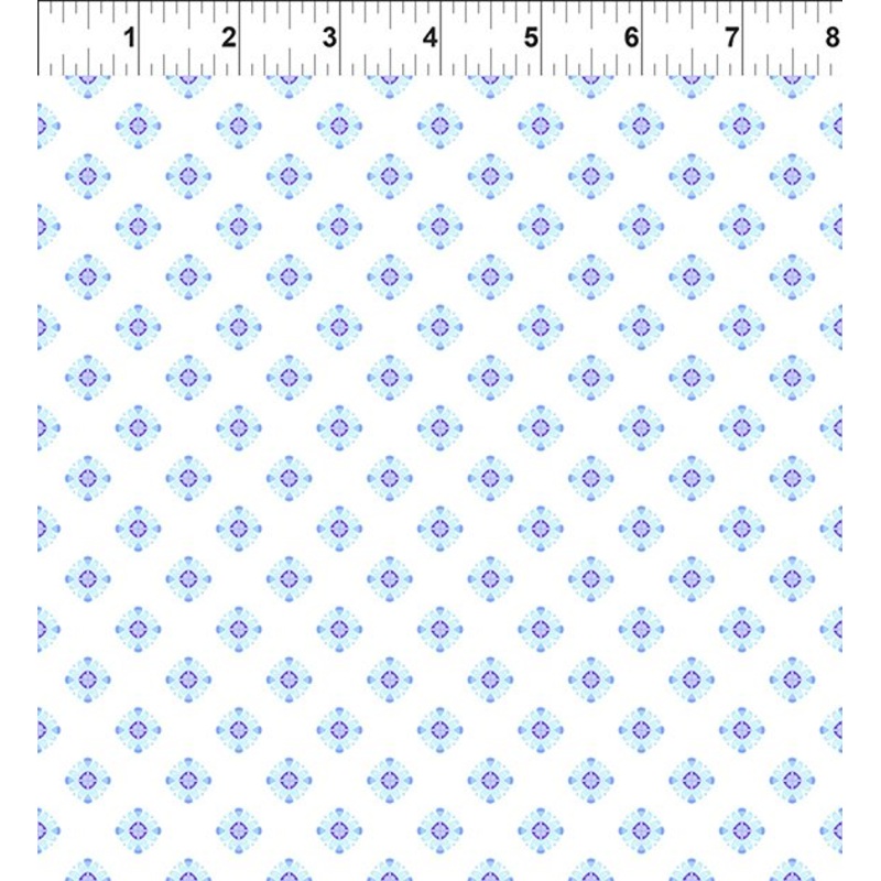 Dragon Friends: BLUE GEO 6 Fabric (1/2 yd)