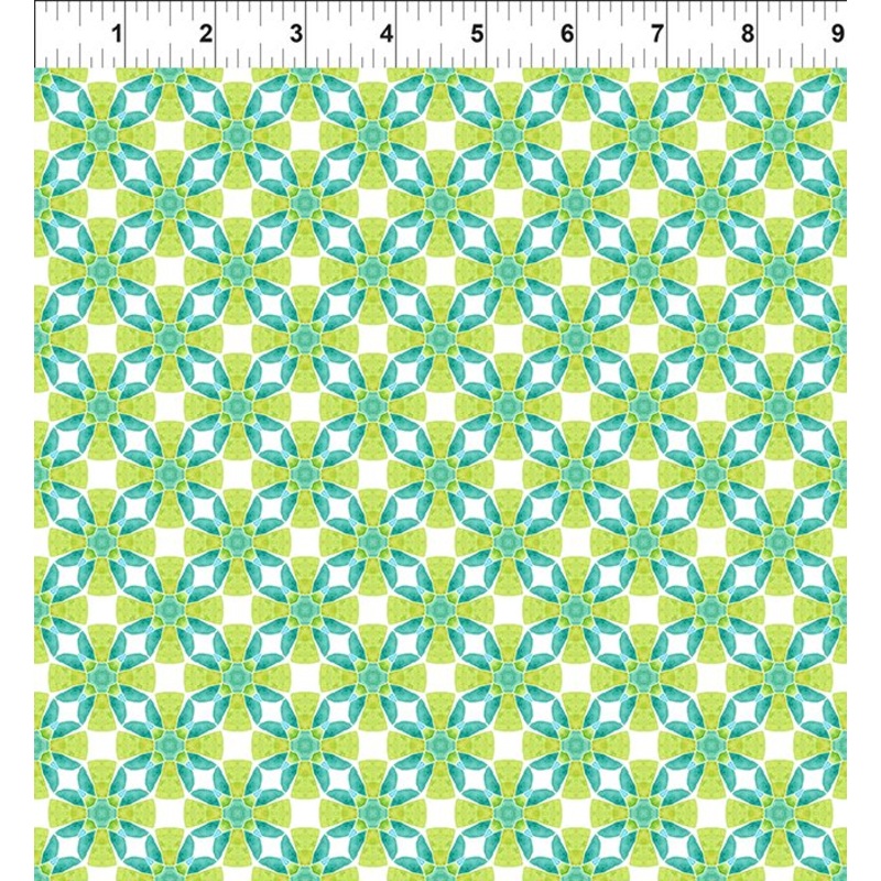Dragon Friends: LIME GEO 3 Fabric (1/2 yd)