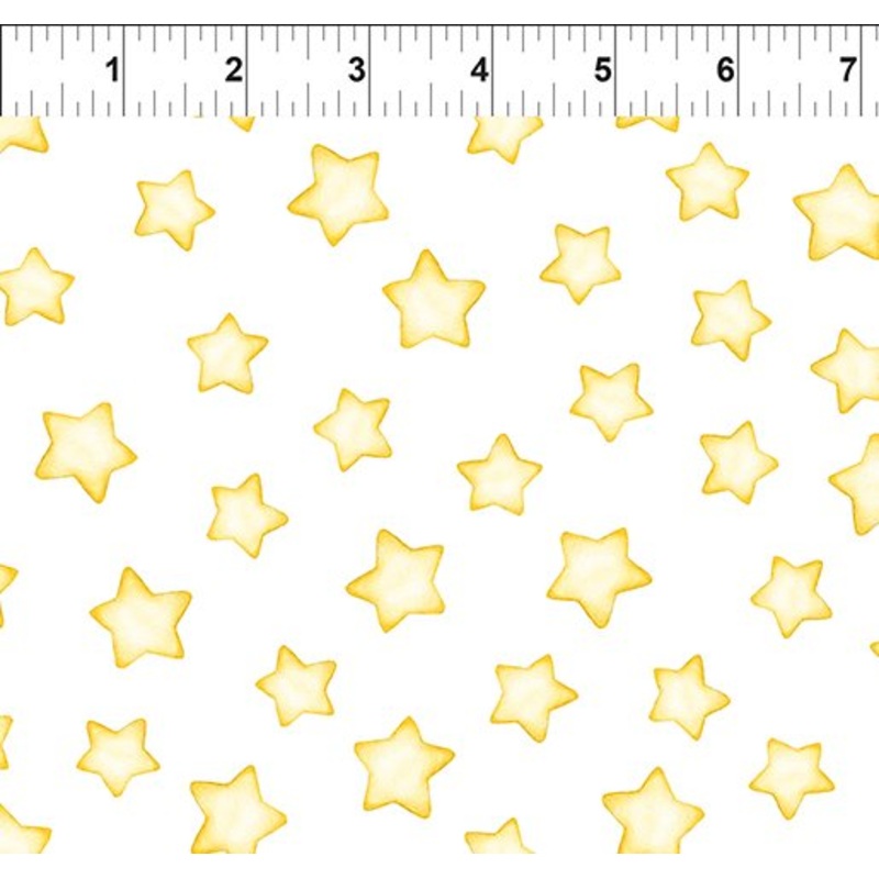 Dragon Friends: STARS WHITE Fabric (1/2 yd)