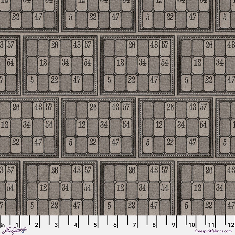 Eclectic Elements Palette: CHARCOAL NUMBERS Fabric (1/2 yd) by Tim Holtz