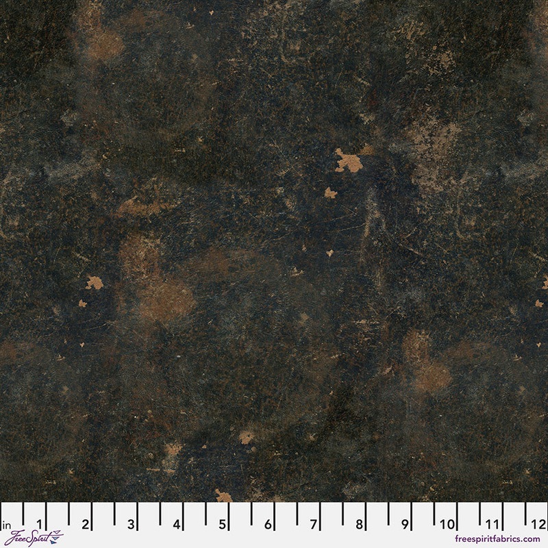 Eclectic Elements Palette: CHARCOAL VINTAGE Fabric (1/2 yd) by Tim Holtz