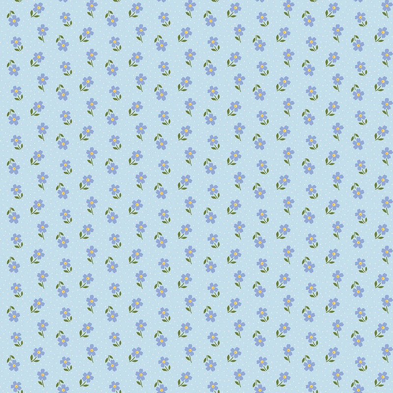 Little Darlin': DITSY BLUE Fabric (1/2 yd)