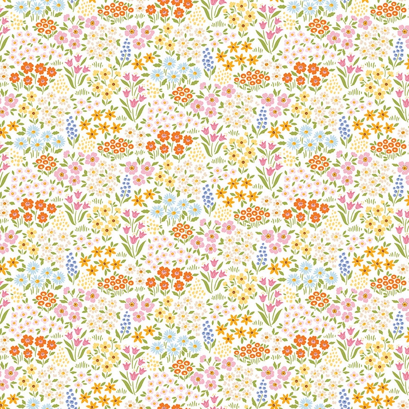 Little Darlin': FLORAL FIELDS CREAM Fabric (1/2 yd)