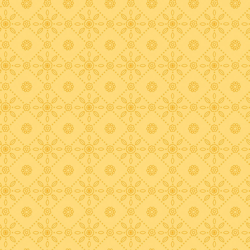 Little Darlin': FOLK TILE YELLOW Fabric (1/2 yd)