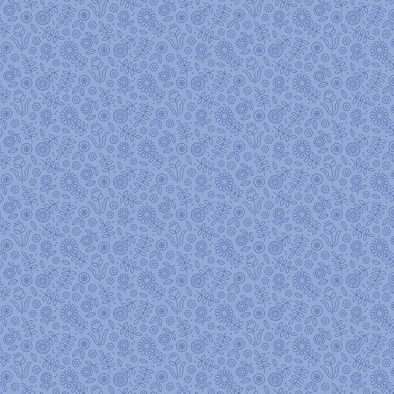 Little Darlin': TONAL FLORAL PERIWINKLE Fabric (1/2 yd)