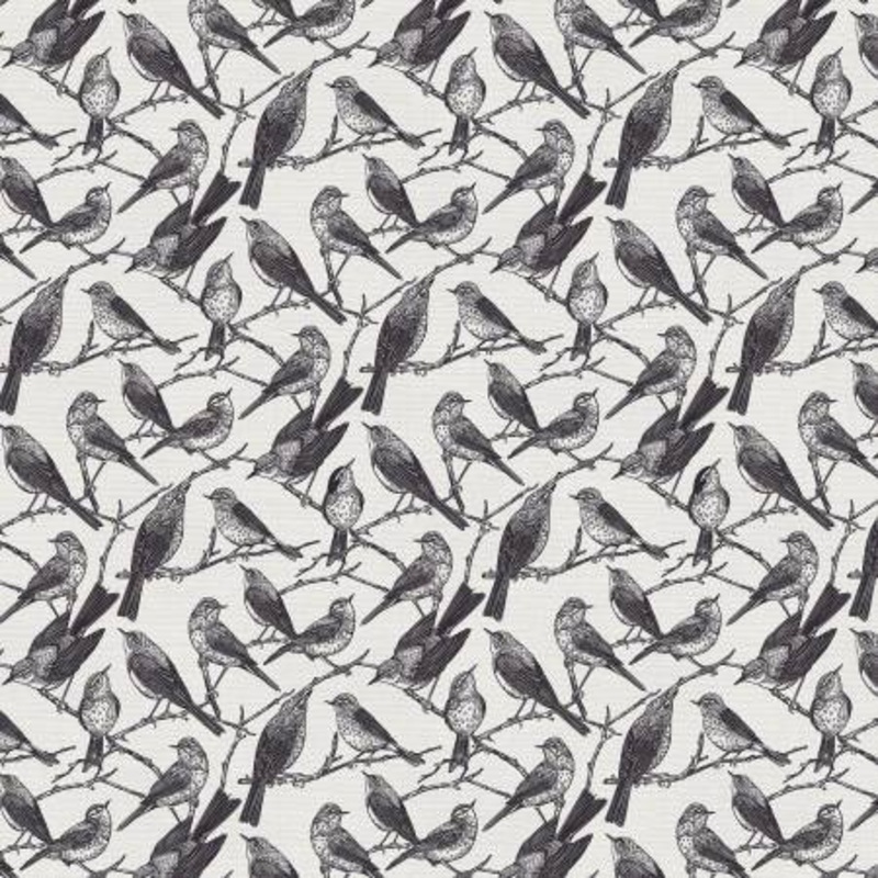 Black And Grey Birds Of A Feather 118 Cotton (183-25363)  Sold in UNITS of  metre