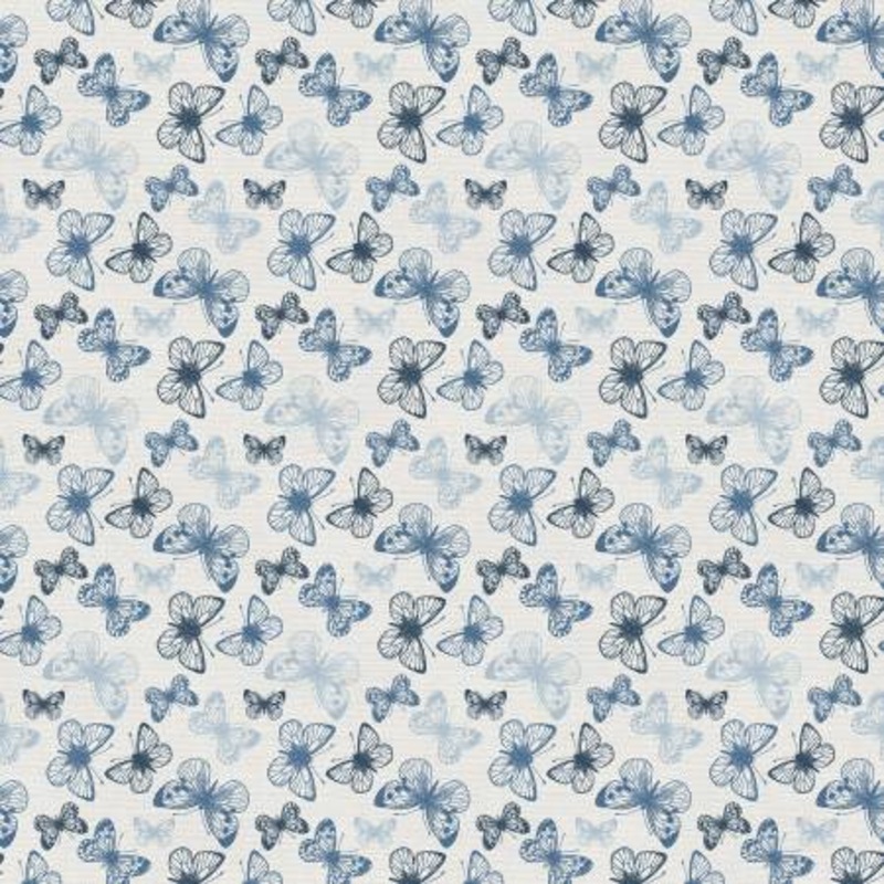 Blue Butterflies 118 Cotton (183-25356)  Sold in UNITS of  metre