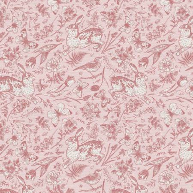 Dark Coral On Light Coral Garden Toss 118 Cotton (183-25335)  Sold in UNITS of  metre