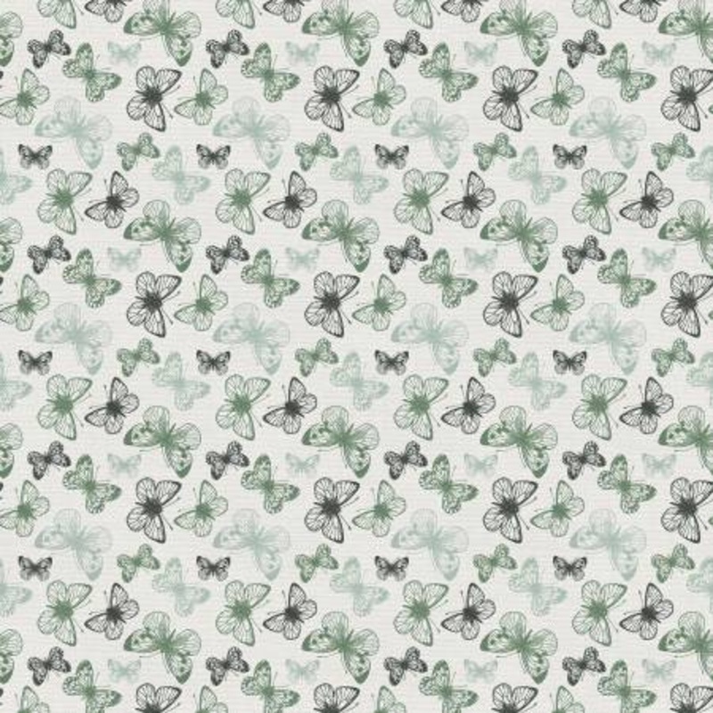 Green Butterflies 118 Cotton (183-25348)  Sold in UNITS of  metre