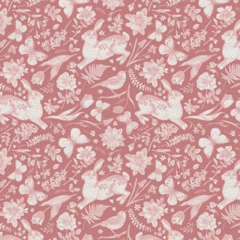 Light Coral On Dark Coral Garden Toss 118 Cotton (183-25336)  Sold in UNITS of  metre