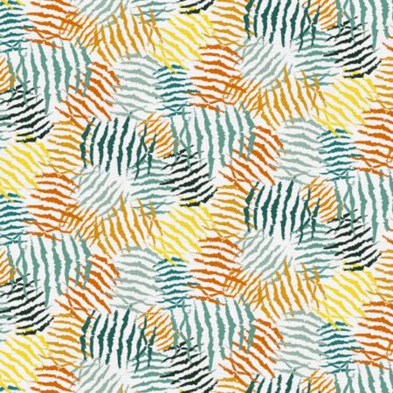 Blue/Orange Dinosaur Stripes 118 Cotton (183-25415)  Sold in UNITS of  metre