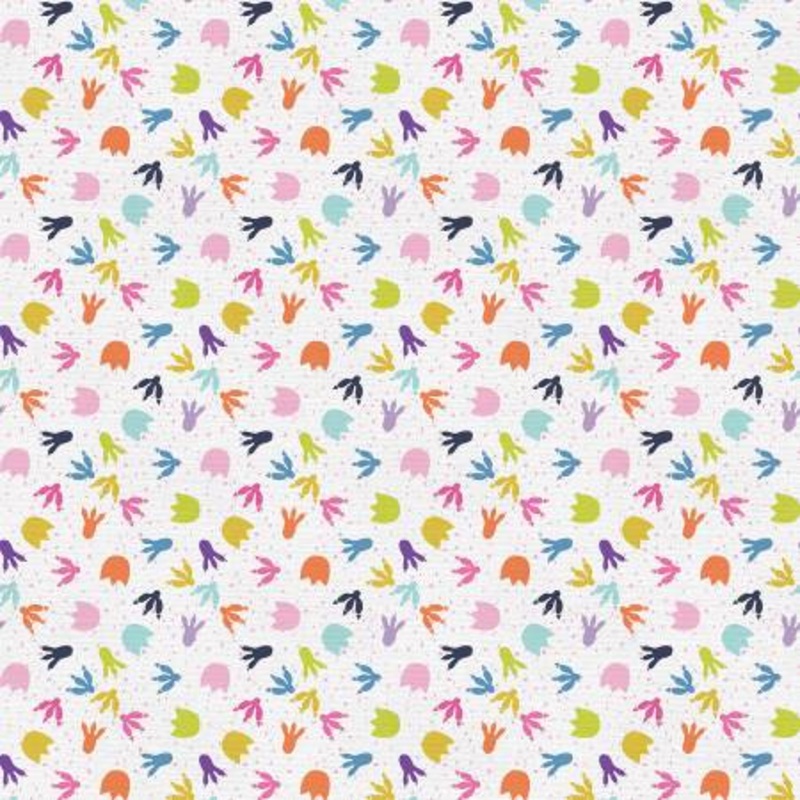 Pink/Purple Ditsy Footprints 118 Cotton (183-25420)  Sold in UNITS of  metre