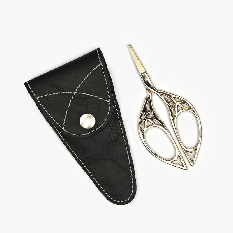 Scissors with leather case
