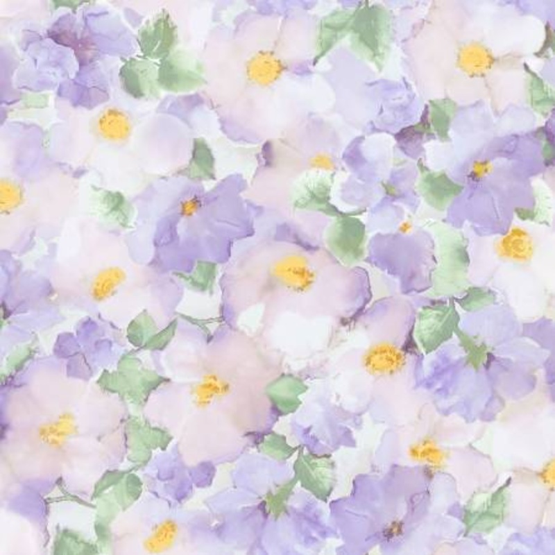 Violet Flower Wash 108 Cotton (QB10800M-V) - Sold in UNITS of 1/4 metre