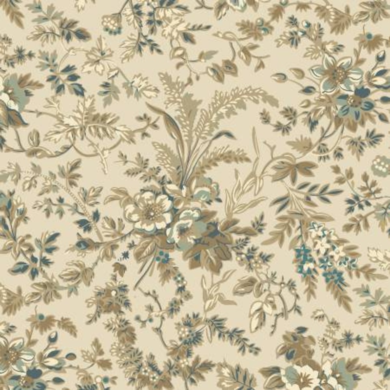 Blue Flowery Branches 108 Cotton (QB601323D-BLUE)  Sold in UNITS of  metre