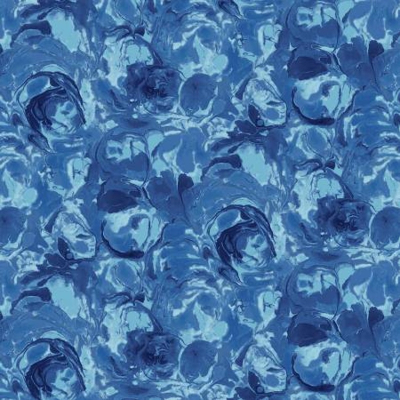 Blue Lagoon Paint Swirls 118 Cotton (1818-41)  Sold in UNITS of  metre